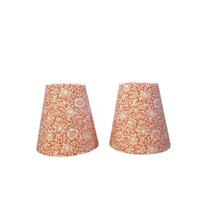 William Morris Wandle Mallow in Coral Fabric Sconce Chandelier Candelabra Lampshade (sold individually)