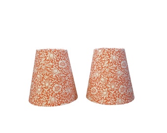 William Morris Wandle Mallow in Coral Fabric Sconce Chandelier Candelabra Lampshade (sold individually)