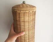 Wicker Utensil Organizer with Lid, Stylish Storage Solutions