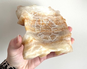 Mayan Onyx Ashtray, Trinket Dish, Vintage Vanity