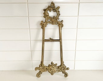 Vintage French Brass Easel Frame for Small Painting