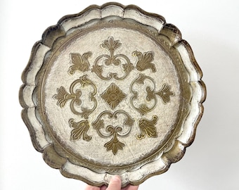 Vintage Italian Florentine Tray, Genuine Made in Italy