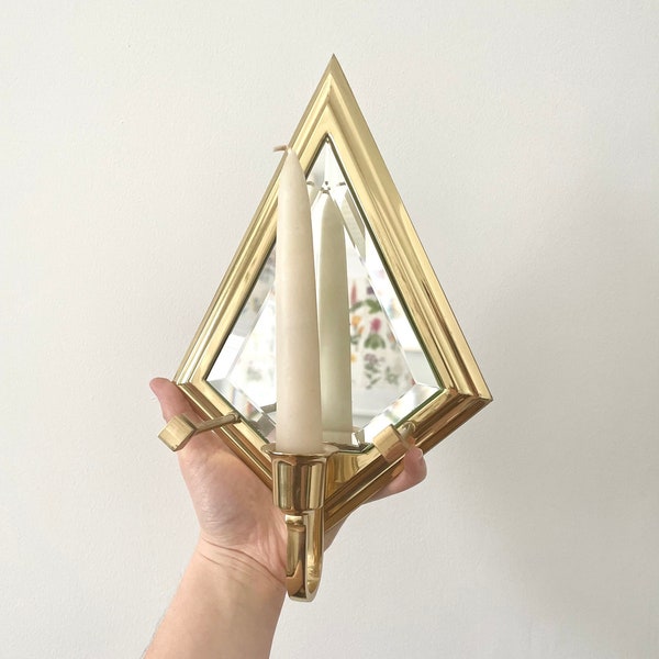 Brass Partylite Mirrored Candle Sconce