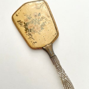 Antique Gold-tone Hand Mirror, Vintage Vanity Decor, Gifts for Her