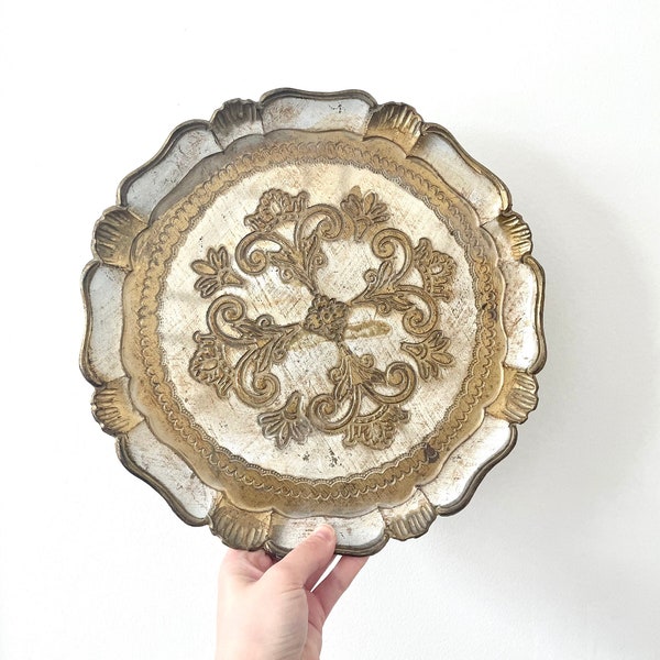 Vintage Italian Florentine Tray, Genuine Made in Italy