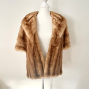 1960s Genuine Mink Stole, Elegant Formal Wear for Wedding & Special Events, Bridal and Bridesmaid Shawl