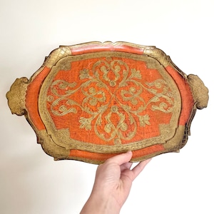 Vintage Italian Florentine Tray, Genuine Made in Italy