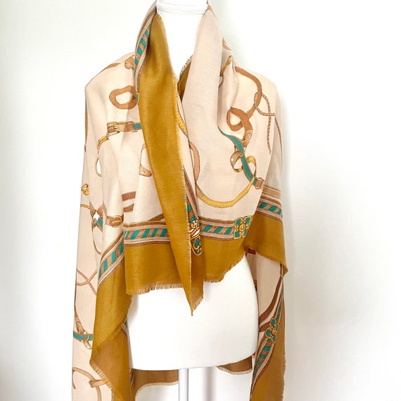 Vintage Silky BHS Scarf, Made in Italy, 1970s Equ… - image 9