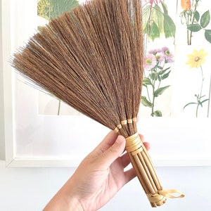Vintage Straw Fan with Rattan Handle, Bohemian Basket Wall Design