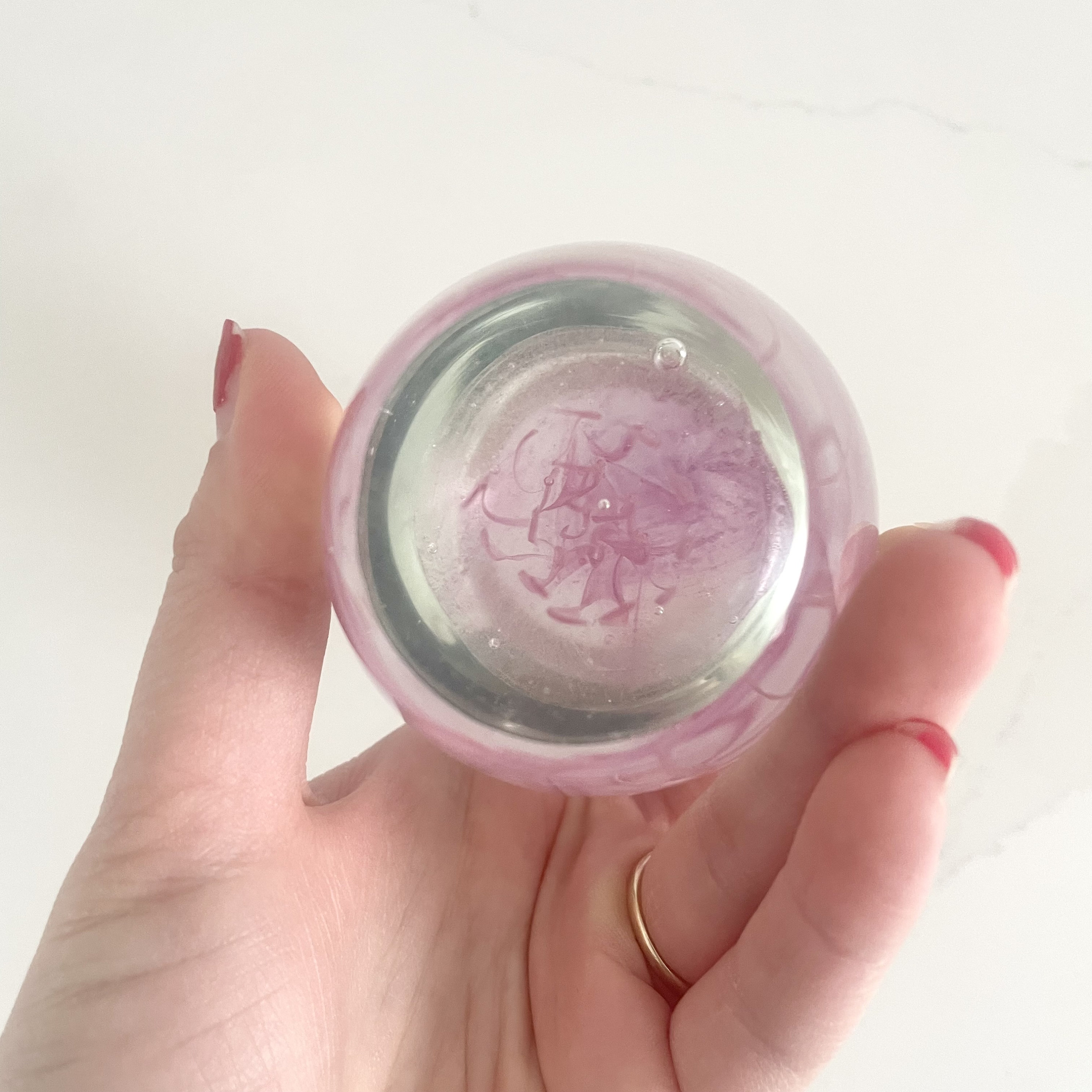 MCM Art Glass Jellyfish Paperweight With Controlled Bubbles, Heavy ...