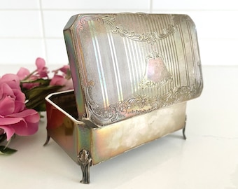 1935 Sterling Silver Jewelry Box by Samuel M Levi Silversmith, Birmingham Hallmarks