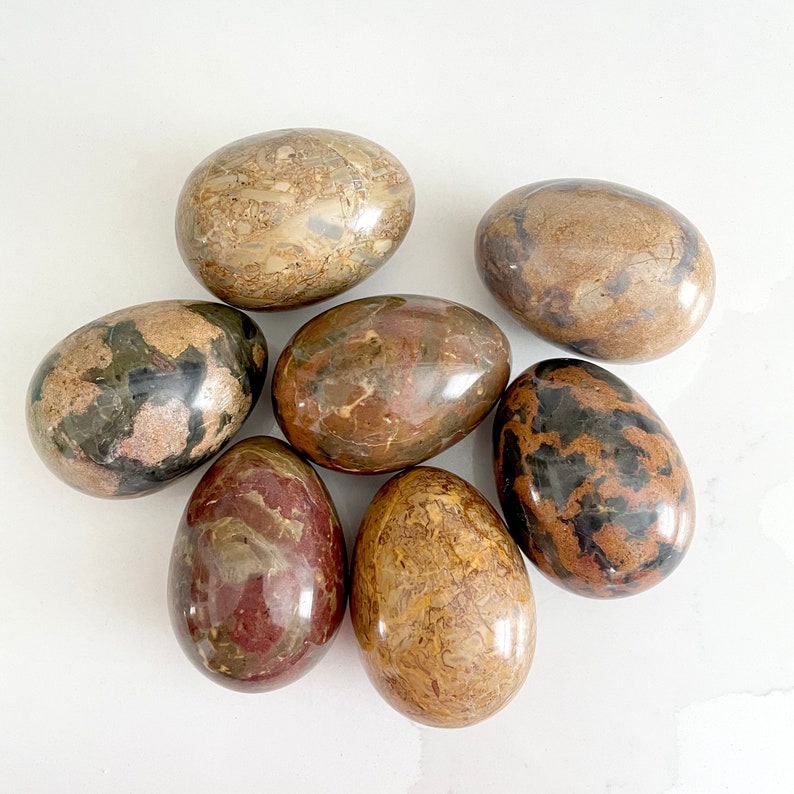 Vintage Stone Eggs, Decorative Solid Marble Eggs image 1