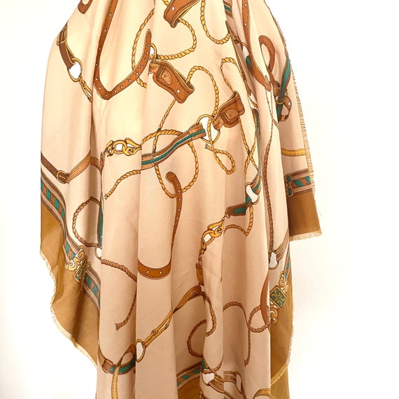 Vintage Silky BHS Scarf, Made in Italy, 1970s Equ… - image 8