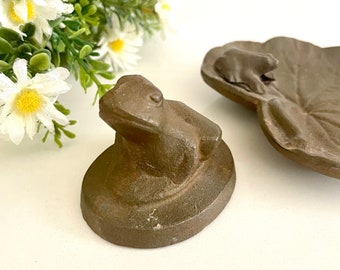 鋳鉄製のカエルのペーパーウェイトと小物入れ - Etsy 日本