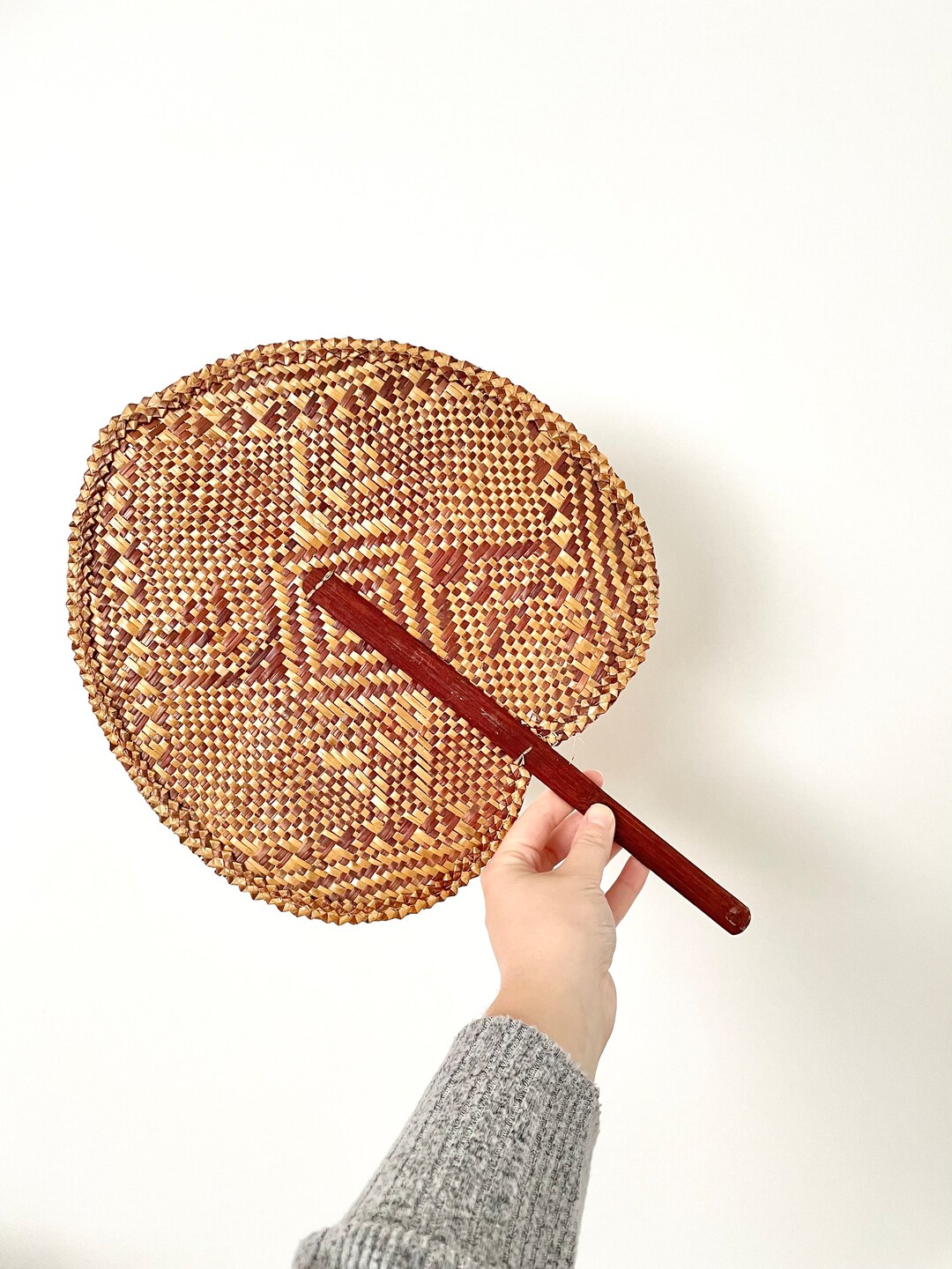 Vintage Woven Wicker Fan, Bohemian Basket Wall Design - Etsy
