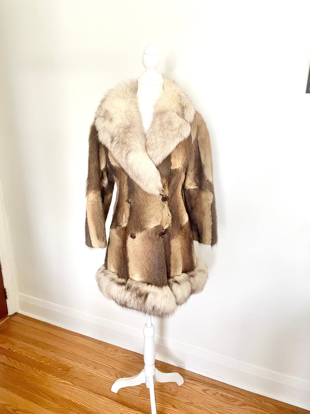 1960s Genuine Fur Penny Lane Coat With Pockets and Fur Belt - Etsy