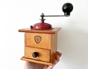 Vintage Wooden Manual Coffee Grinder by COFF, Made in Italy