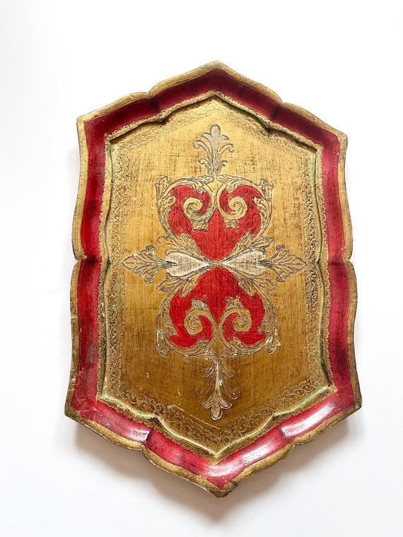 Decorative Trays Midcentury Italian Florentine Tray Ornate 1950s European Tray Made in Italy