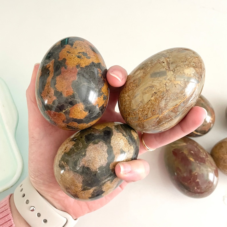 Vintage Stone Eggs, Decorative Solid Marble Eggs image 9