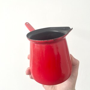 cafetière turque émaillée vintage pour cuisinière, fabriquée en Slovénie, casserole émaillée avec bec verseur image 5