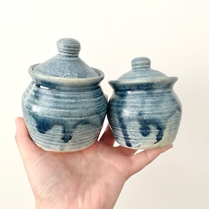 Vintage Canadian Pottery Jars with Lids from PEI