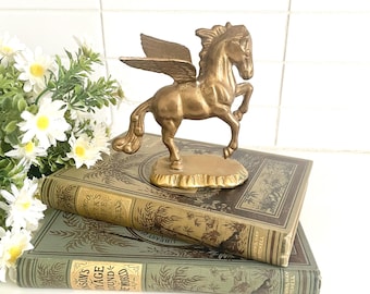 Figura de Pegaso de latón macizo, ideas de regalo vintage, caballo con alas