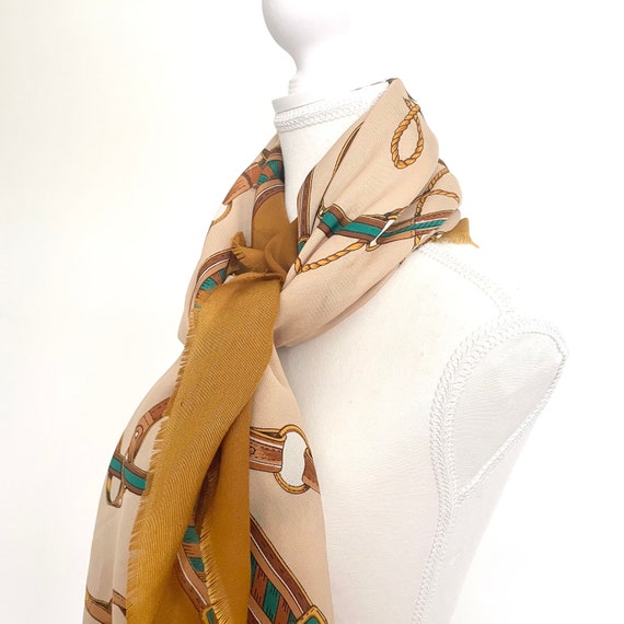 Vintage Silky BHS Scarf, Made in Italy, 1970s Equ… - image 3
