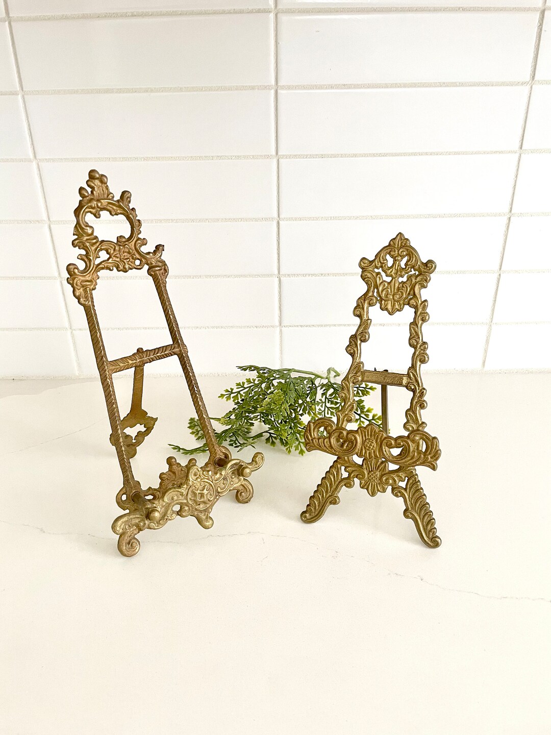 Vintage Brass Easel Frame for Small Painting Display on Tabletop Etsy