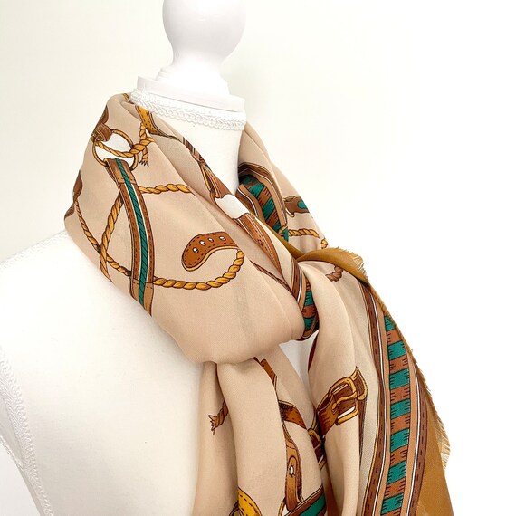Vintage Silky BHS Scarf, Made in Italy, 1970s Equ… - image 4