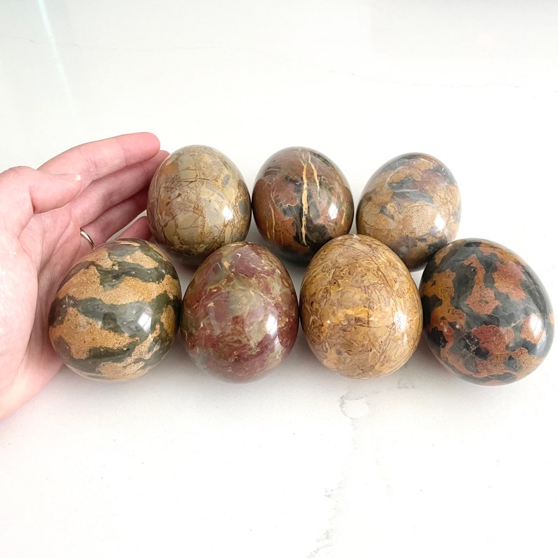 Vintage Stone Eggs, Decorative Solid Marble Eggs image 6