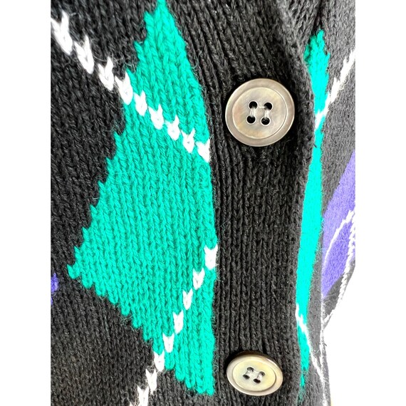 Vintage argyle vest, colorful diamond sweater, sl… - image 6