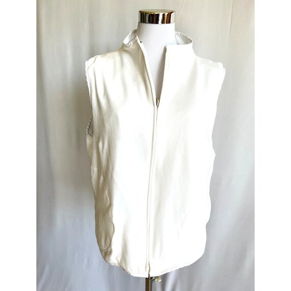 Vintage white vest, reversible golf vest, fleece … - image 4