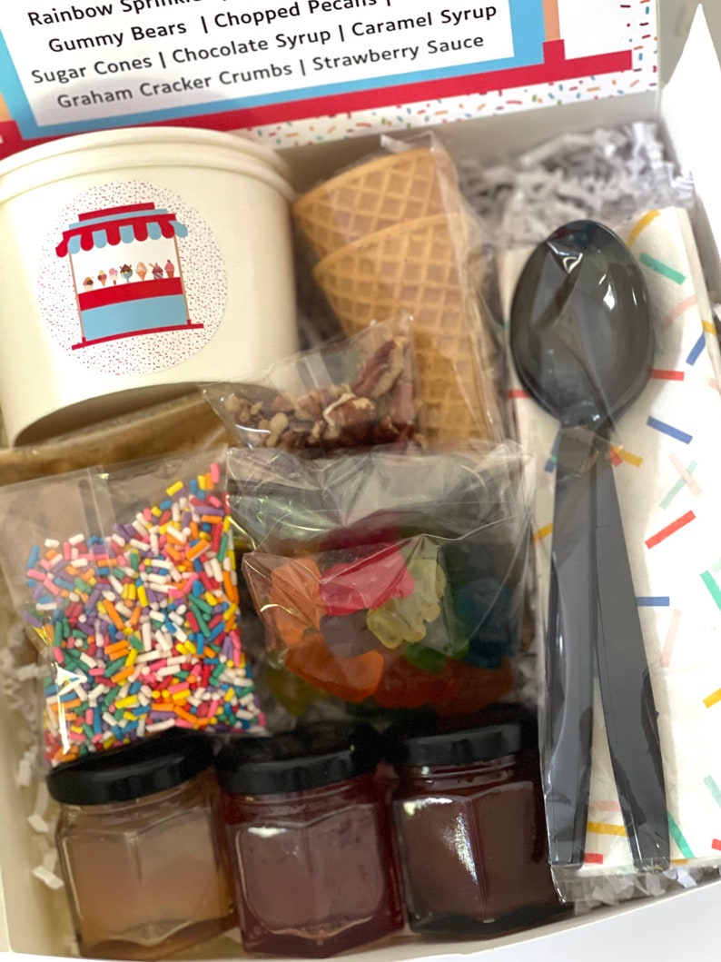 Ice Cream Gift Box Ice Cream Sundae Kit Ice Cream Party Sundae Kit Ice Cream Party Kit Virtual