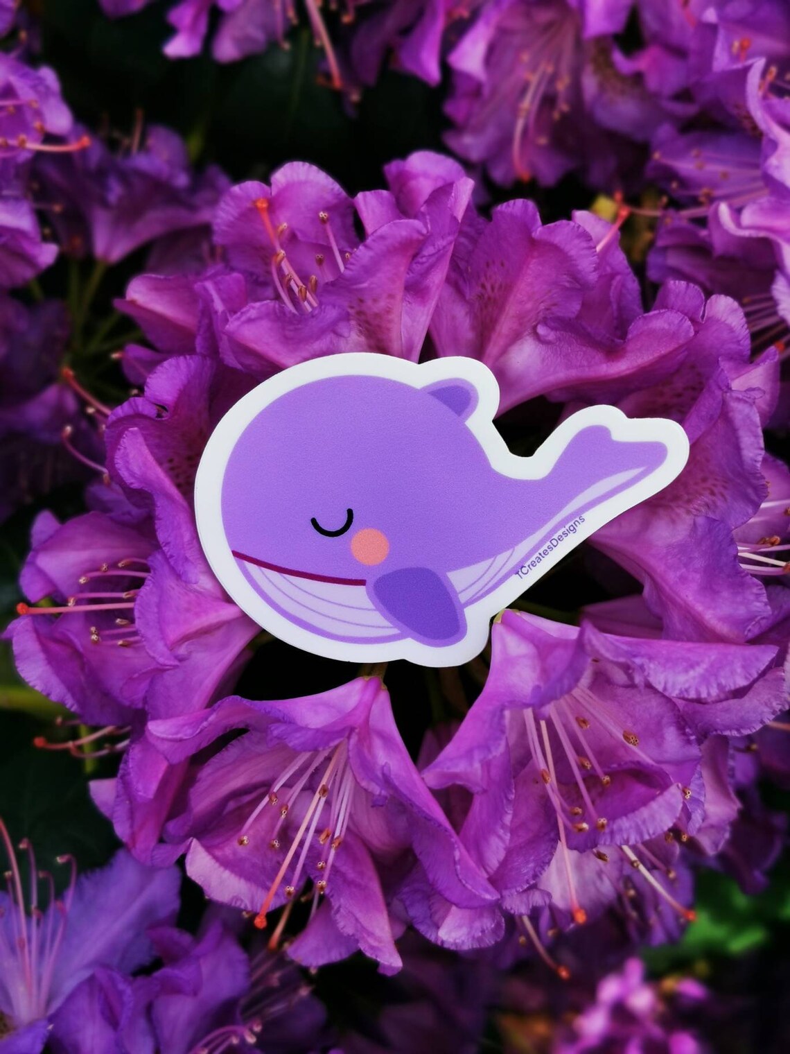 BTS TinyTan Purple Whale Vinyl Sticker glossy sticker | Etsy