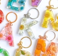Personalised Flower Initial Resin Keychain, Custom Letter Keyring, Christmas Gift, Stocking Filler product logo