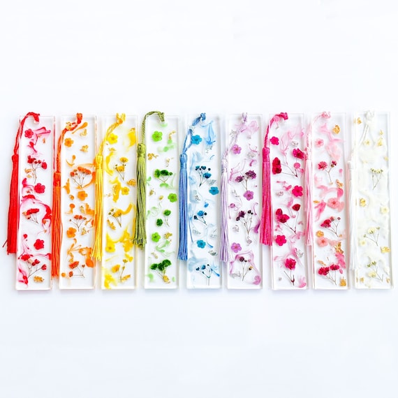 Personalised Floral Resin Bookmark, Christmas Gift, Stocking Filler, Secret Santa, Handmade Bookmark, Personalised Gift, Gift For Her