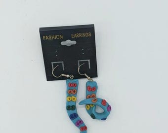 Pride flag tentacle earrings