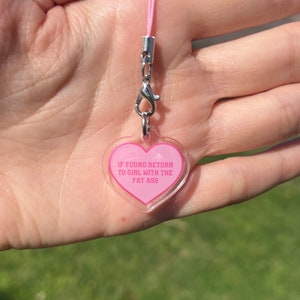Girl Return To Phone Charm, Acrylic keychain, Baddie Keychain, Phone Accessories, Funny Keychain, Y2k Keychain, Gifts for her