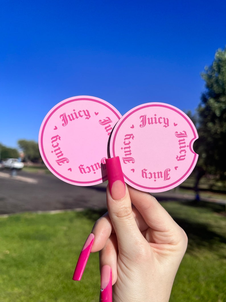 Juicy Car Coasters Car Accessories Pink Car Accessories Etsy