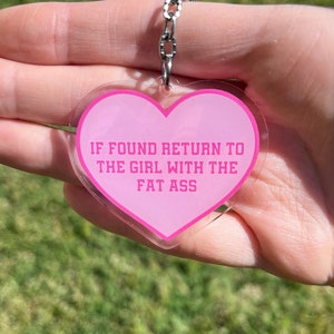 Return To Fat Ass Keychain, Acrylic Keychain, Baddie Keychain, Car Accessories, Funny Keychain, Y2k Keychain, Gifts for her