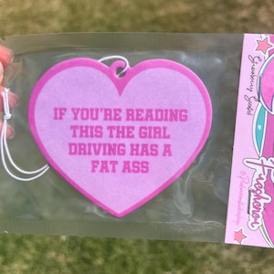 Girl Driving Has A Fat Ass Car Freshener, Car Accessories, Y2k Accessories, Car Accessories for Women, Rear View Mirror Decor, Pink Car