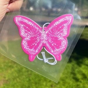 Pink Butterfly Car Air Freshener: Strawberry Scented Y2k Decor