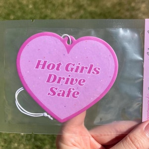 Y2K Pink Heart Car Air Freshener: Strawberry Scented