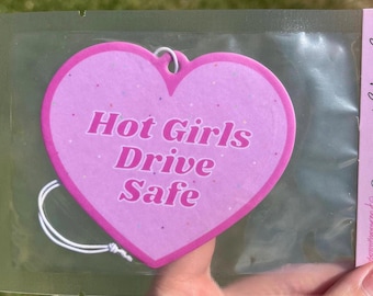 Y2K Pink Heart Car Air Freshener: Strawberry Scented