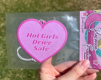 Funny Hot Girls Drive Safe Car Freshener, Car Accessories, Pink Girly Car Decor, Gifts for friend, Women Car Accessory, Y2k Car Decor, Trend