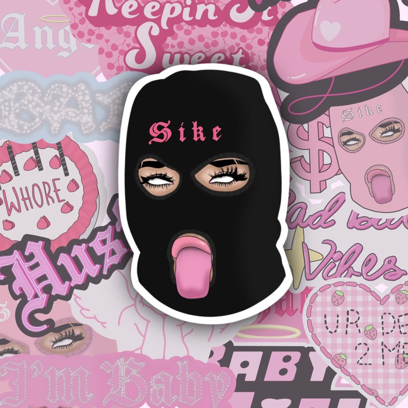 Cute Baddie Sike Ski Mask Sticker Laptop Decor Etsy