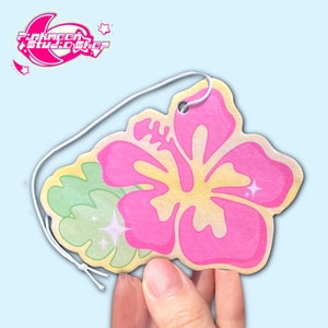 Summer Hibiscus Flower Freshener, Car Accessories, Y2k Accessories, Car Accessories for Women, Trendy Rear View Mirror Decor, Pink Car Decor