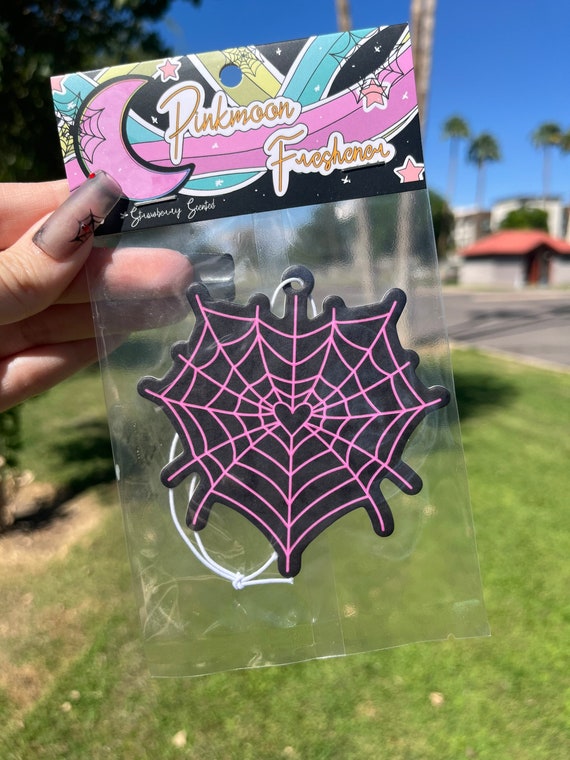 Heart Spider Web Car Freshener, Car Accessories, Car Accessories for Women, Rear View Mirror Decor, Pink Car Decor, Halloween Decor