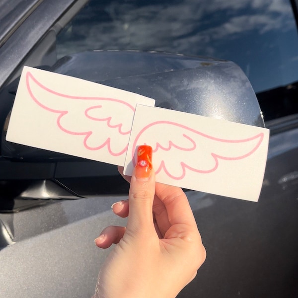 Angel Wings Car Decal, Car Accessories, Vinyl Car Decal, Car Accessory for Women, Car Bumper Sticker, Pink Car Acessories, Girl Decal