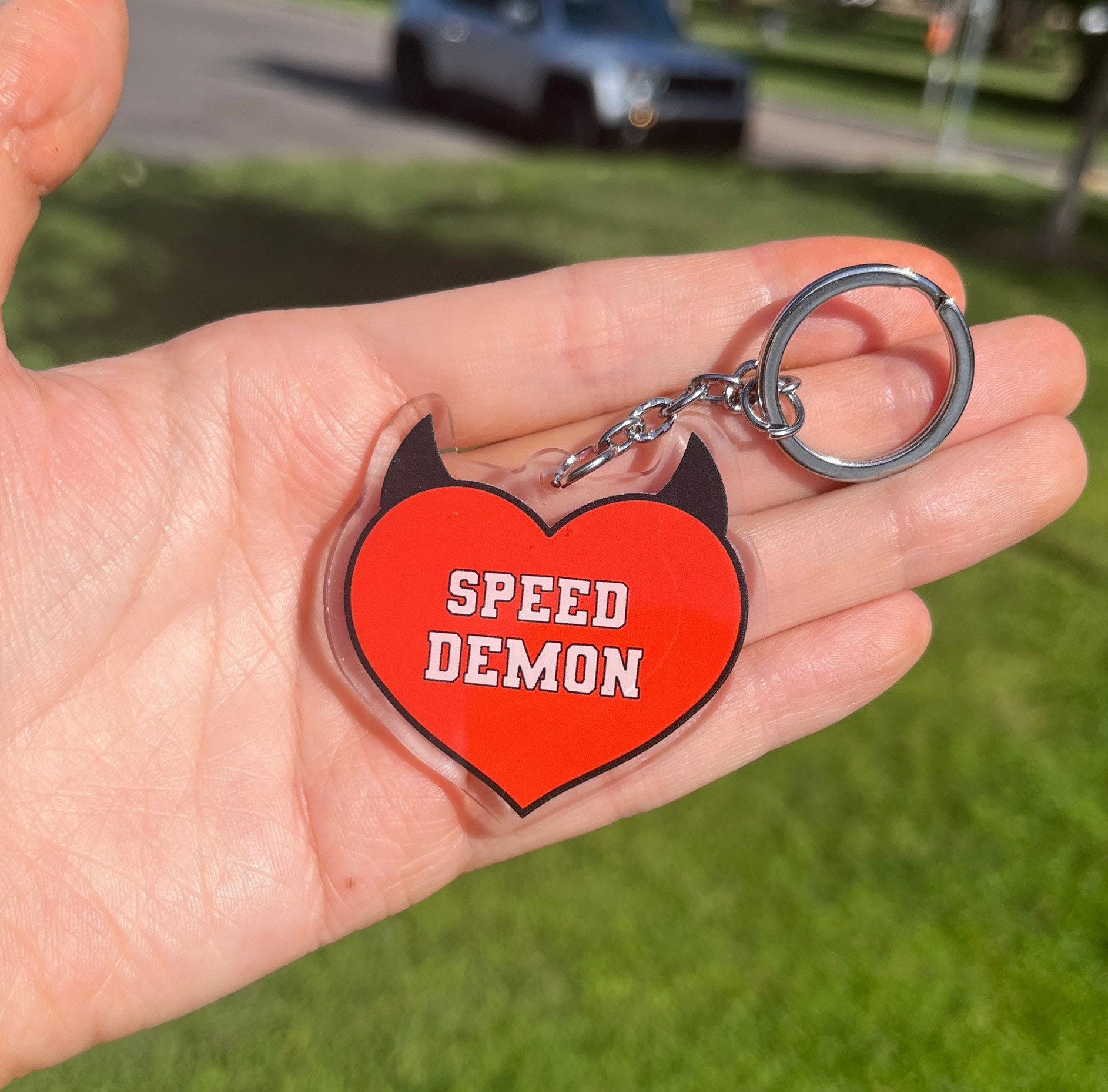 Speed Demon Keychain Acrylic Keychain Baddie Keychain Car Etsy